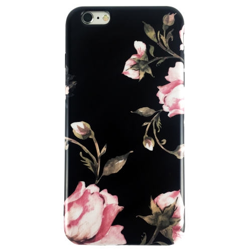 Чехол накладка на iPhone 7/8/SE 2020 черный с розами, плотный силикон - UkrApple