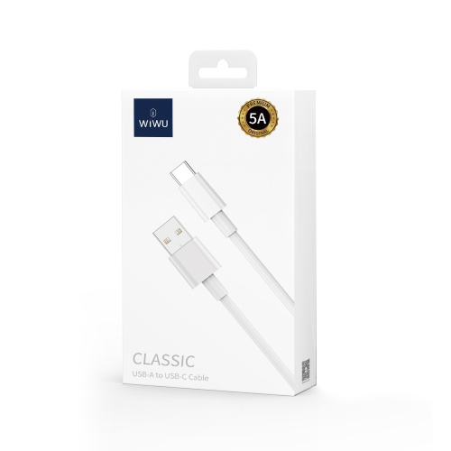 USB кабель Type-C 100cm Wiwu Classic 5A white Wi-C007: фото 2 - UkrApple