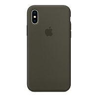 Чехол накладка xCase для iPhone X/XS Silicone Case Full темно-оливковый