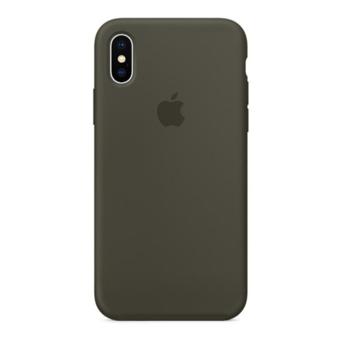 Чехол накладка xCase для iPhone X/XS Silicone Case Full темно-оливковый - UkrApple