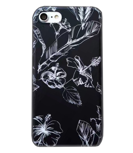 Чехол  накладка xCase для iPhone 6/6s черный, белые цветы №1 - UkrApple