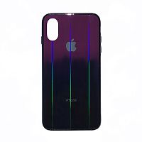Чехол накладка xCase на iPhone X/XS Glass Shine Case Logo marsala