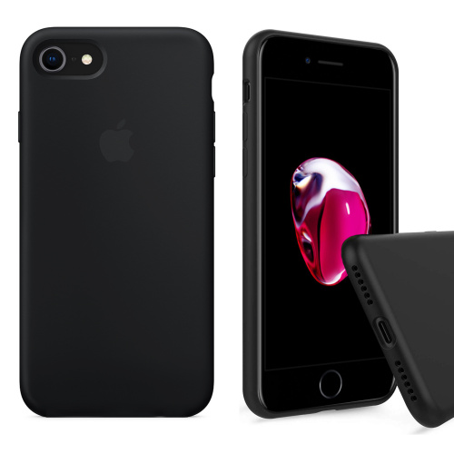 Чехол накладка xCase для iPhone 7/8/SE 2020 Silicone Case Full black - UkrApple