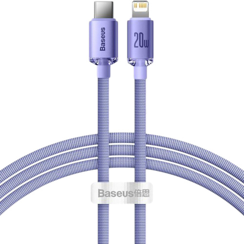 USB кабель Type-C to Lightning 120cm Baseus Crystal Shine 20W purple - UkrApple
