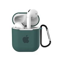 Чехол для AirPods/AirPods 2 silicone case with Apple Pine green