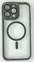 Чохол iPhone 15 Pro Crystal Case Full Camera with MagSafe gray