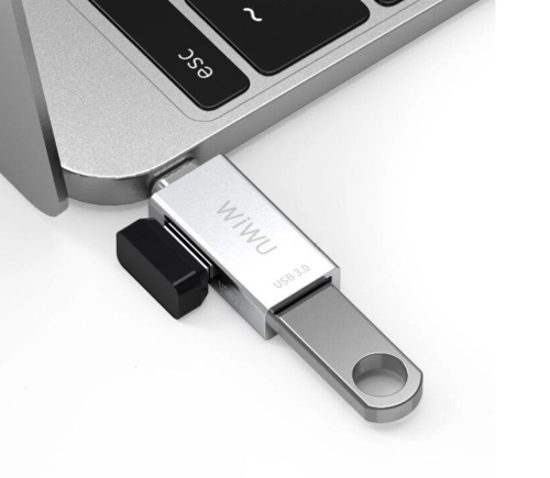 Перехідник adapter USB-C Hub Wiwu T02 silver: фото 11 - UkrApple
