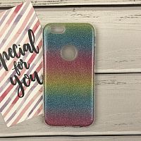 Чехол накладка  для iPhone 6/6s Shining Glitter Case с блестками радуга