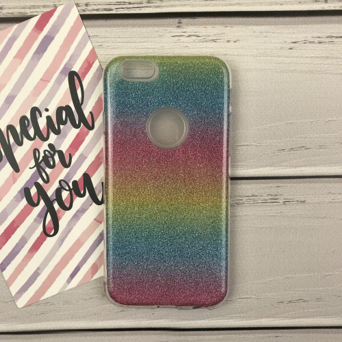 Чехол накладка  для iPhone 6/6s Shining Glitter Case с блестками радуга - UkrApple
