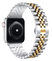 Ремінець для Apple Watch 38/40/41 mm Metall New 5-bead silver gold