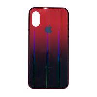 Чехол накладка xCase на iPhone X/XS Glass Shine Case Logo red