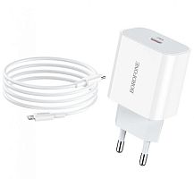 Мережевий зарядний пристрій Borofone 2.1A + USB Lightning 1m TD-14 white