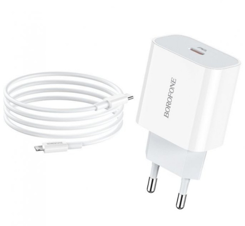 Мережевий зарядний пристрій Borofone 2.1A + USB Lightning 1m TD-14 white - UkrApple