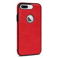 Чехол накладка xCase для iPhone 7 Plus Leather Logo Case red