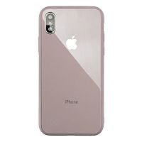 Чехол накладка xCase на iPhone X/XS Glass Pastel Case Logo pink sand