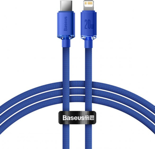 USB кабель Lightning 120cm Baseus Crystal Shine 2.4A blue - UkrApple