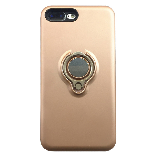 Чехол накладка  для iPhone Х/XS золотой с магнитным держателем и кольцо, плотный силикон - UkrApple