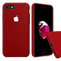 Чехол накладка xCase для iPhone 7/8/SE 2020 Silicone Case Full камелия с белым яблоком