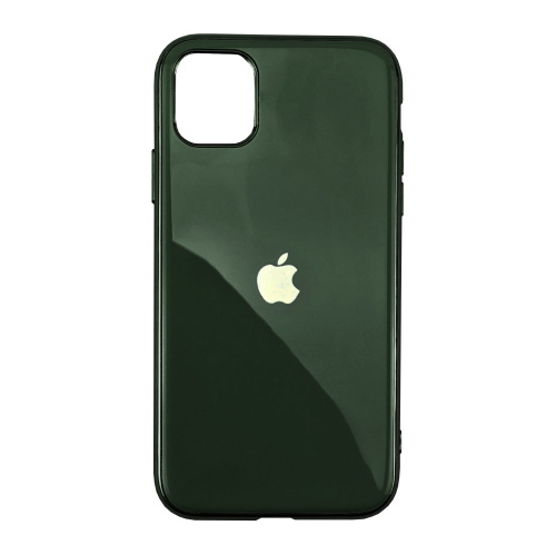 Чохол накладка xCase на iPhone 11 Pro Max Glass Silicone Case Logo green - UkrApple