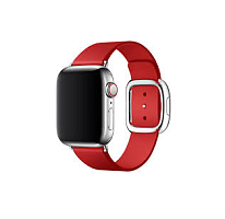 Ремінець для Apple Watch 42/44/45/49 mm Modern Buckle Leather silver red