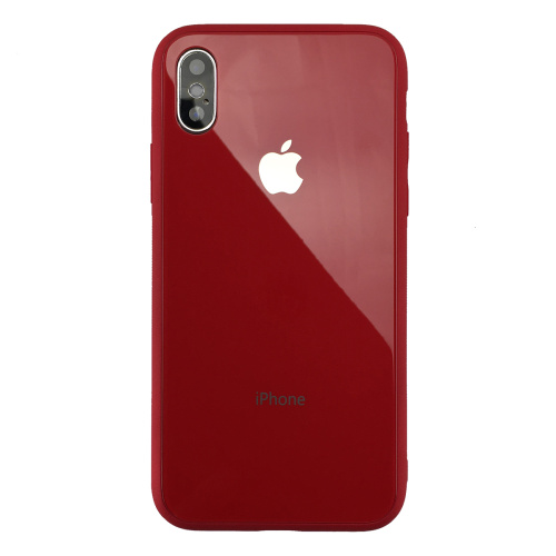 Чехол накладка xCase на iPhone X/XS Glass Pastel Case Logo red - UkrApple