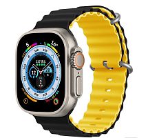 Ремінець для Apple Watch 42/44/45/49 mm Ocean Band black yellow