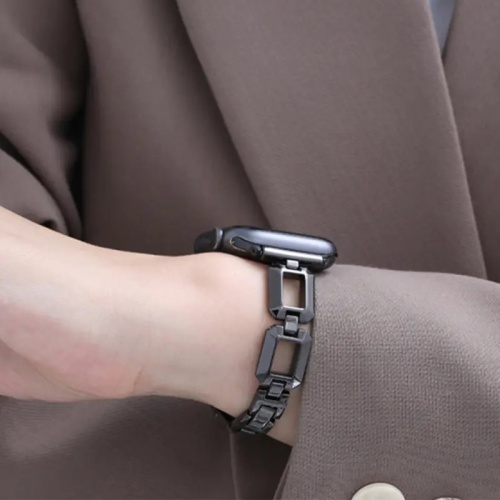 Ремінець для Apple Watch 38/40/41 mm Fashion coarse weaving black: фото 2 - UkrApple