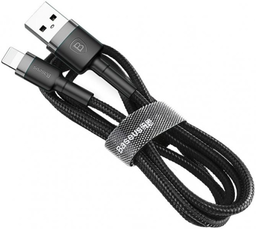 USB кабель Baseus Cafule Lightning  2.4A (100cm) Black-grey - UkrApple