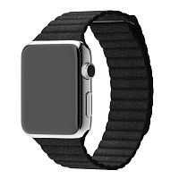 Ремінець xCase для Apple watch 42/44/45/49 mm Leather Loop Black (черный)
