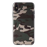 Чехол накладка xCase на iPhone XS Max Dark green Camouflage case