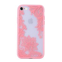 Чехол накладка xCase на iPhone 6/6s ажурный розовый,