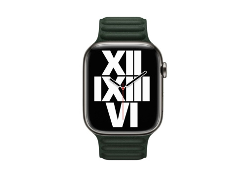 Ремінець для Apple Watch 38/40/41 mm Leather Link sequoia green: фото 2 - UkrApple