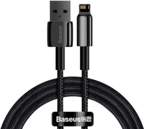 USB кабель Lightning 100cm Baseus Tungsten Gold Fast 2.4A black - UkrApple