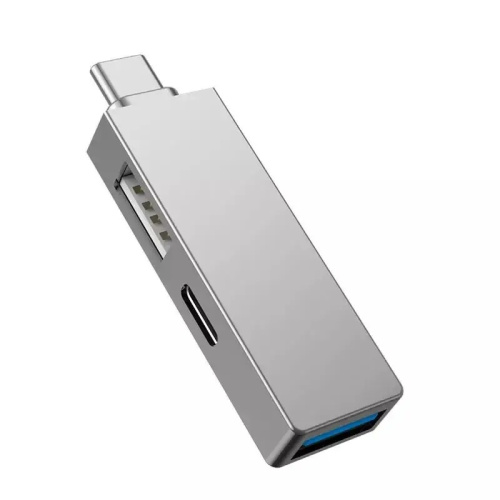 Перехідник adapter USB-C Hub Wiwu T02 Pro silver: фото 5 - UkrApple