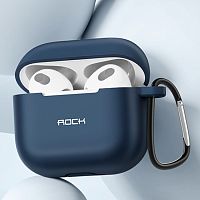 Чохол для AirPods 3 Rock Silicone Protection with Hook blue