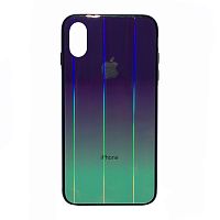 Чехол накладка xCase на iPhone X/XS Glass Shine Case Logo light purple