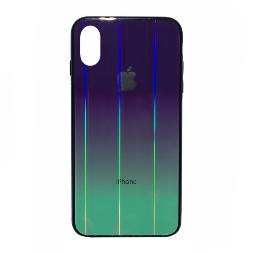 Чехол накладка xCase на iPhone X/XS Glass Shine Case Logo light purple - UkrApple