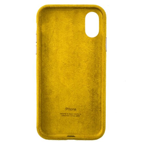 Чехол накладка для iPhone X/XS Alcantara Full yellow: фото 2 - UkrApple