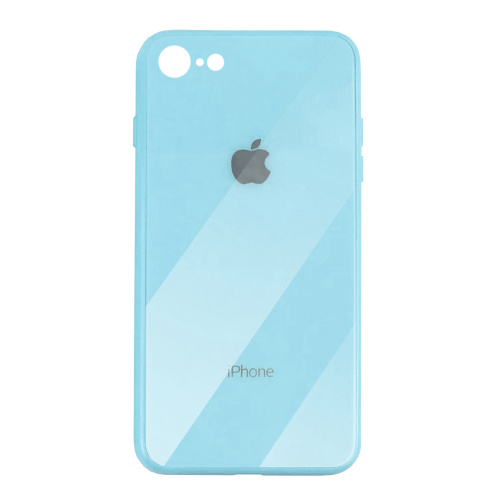 Чехол накладка xCase на iPhone 7/8/SE 2020 Glass Case Logo sky blue - UkrApple