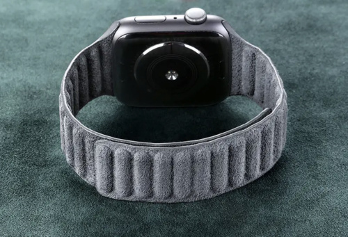 Ремінець для Apple Watch 42/44/45/49 mm Leather Link Felt gray: фото 5 - UkrApple