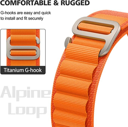 Ремінець для Apple Watch 42/44/45/49 mm Alpine Loop orange: фото 23 - UkrApple