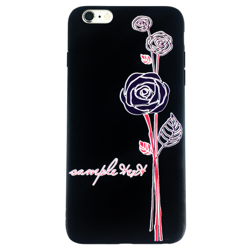 Чехол накладка на iPhone 7 Plus/8 Plus черный с белой розой, плотный силикон - UkrApple