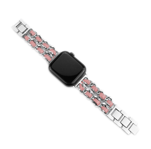 Ремінець xCase для Apple watch 42/44/45/49 mm Chanell silver pink - UkrApple