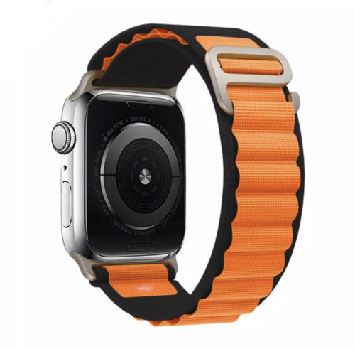 Ремінець для Apple Watch 42/44/45/49 mm  Alpine Loop Spigen black orange: фото 2 - UkrApple