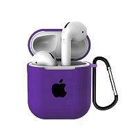 Чехол для AirPods/AirPods 2 silicone case with Apple Purple