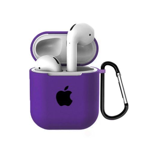 Чехол для AirPods/AirPods 2 silicone case with Apple Purple - UkrApple
