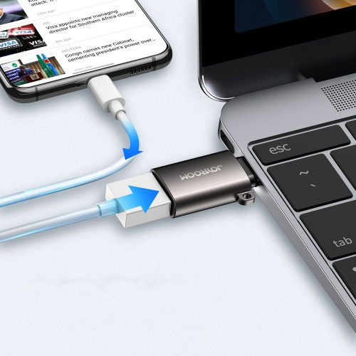 Перехідник JoyRoom USB to Type-C 3.0 Adapter gray: фото 9 - UkrApple