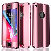 Чехол накладка xCase на iPhone Х 360° Mirror Case розовый