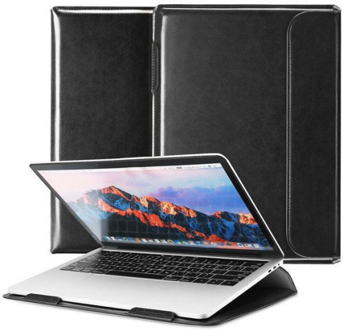 Папка конверт для MacBook Leather standing pouch 13.3'' black: фото 8 - UkrApple