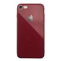 Чехол накладка xCase на iPhone 6/6s Glass Silicone Case Logo red
